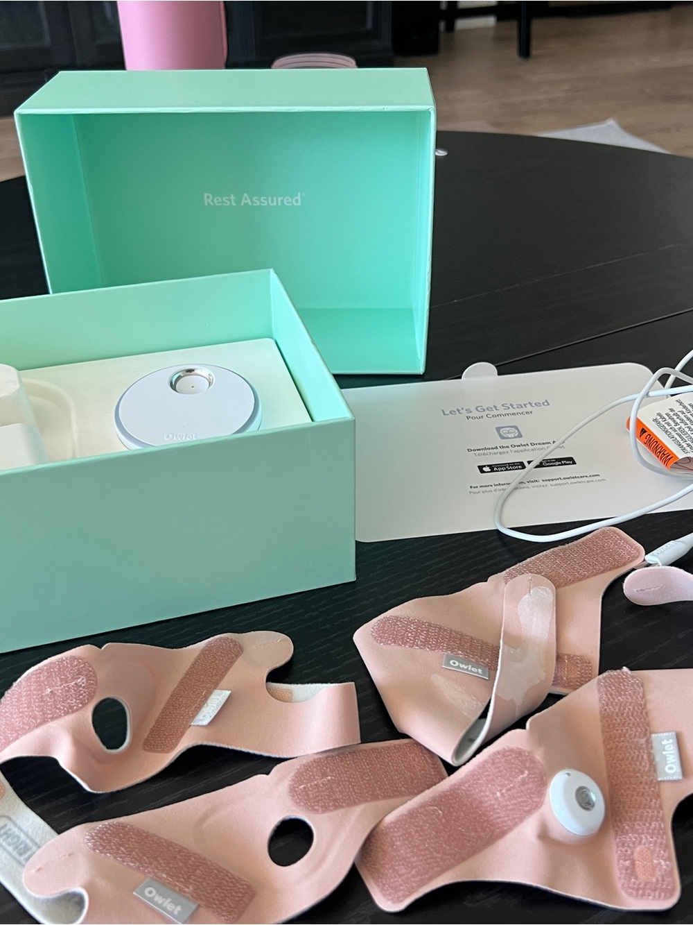 Owlet Smart Sock Wearable Monitor with Pink Fabric Bands - Picture 2 of 7